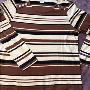 Blair Brown and Cream Striped Top